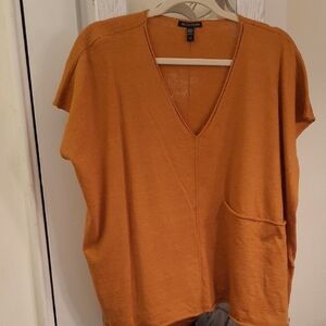 Eileen Fisher Women's V-Neck Sweater in Orange
